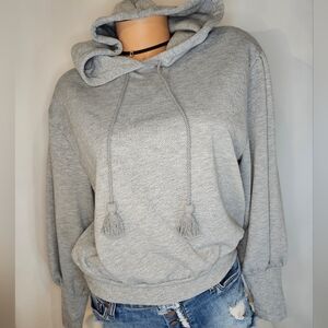 Express Grey Sparkle Hooded Sweatshirt